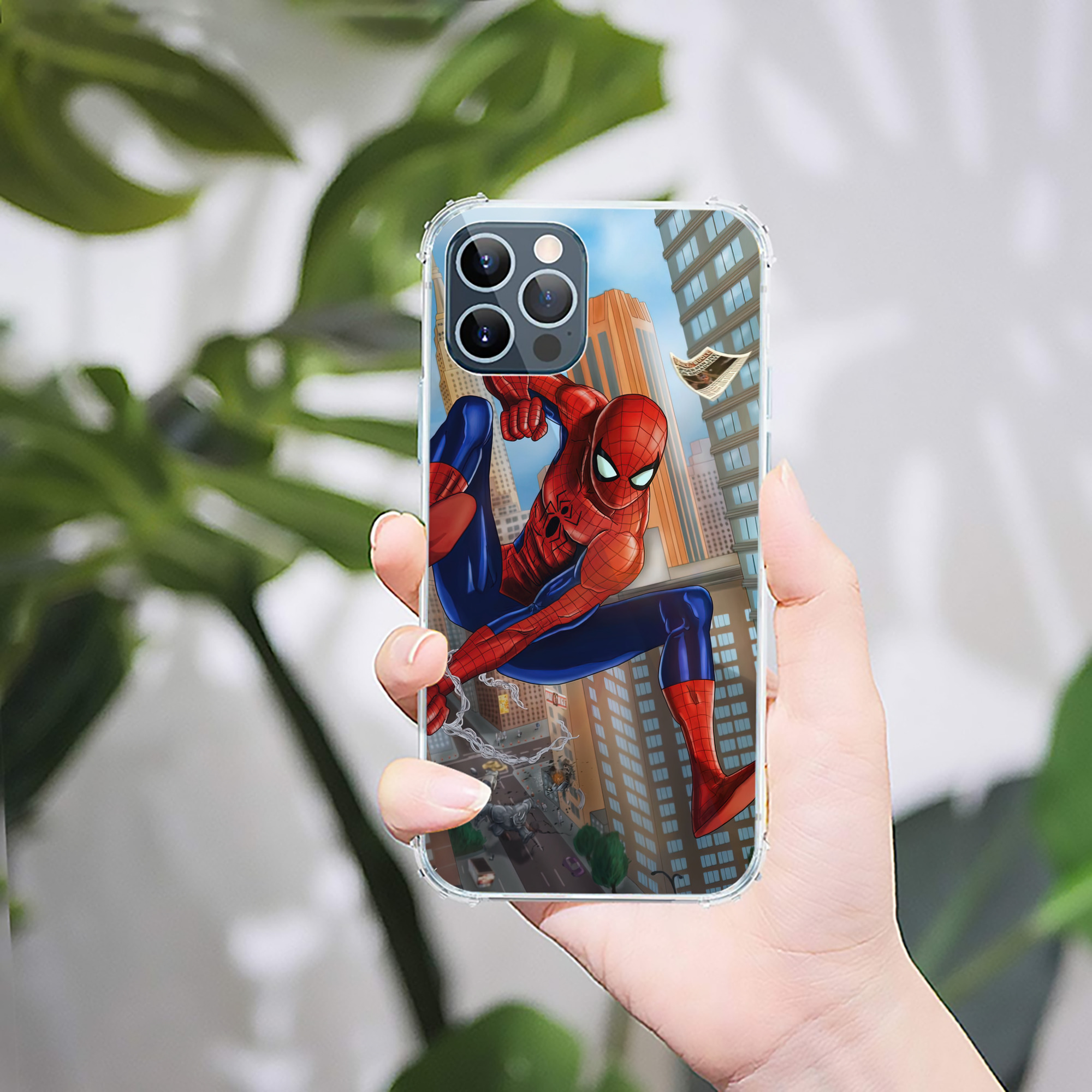（画像用） Spider Man スパイダーマン 【iPhone 12シリーズ対応】透明スマホケース（クリアソフトケース）